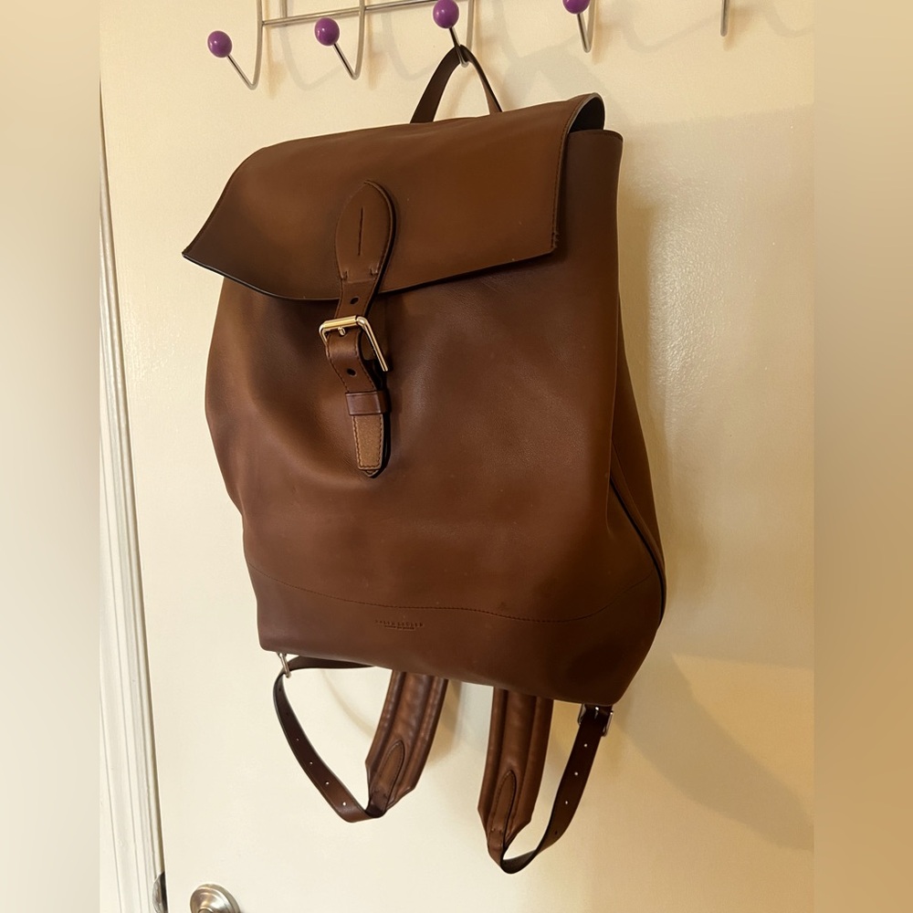 Ralph Lauren Purple Label Burnished Calfskin Voyager Backpack